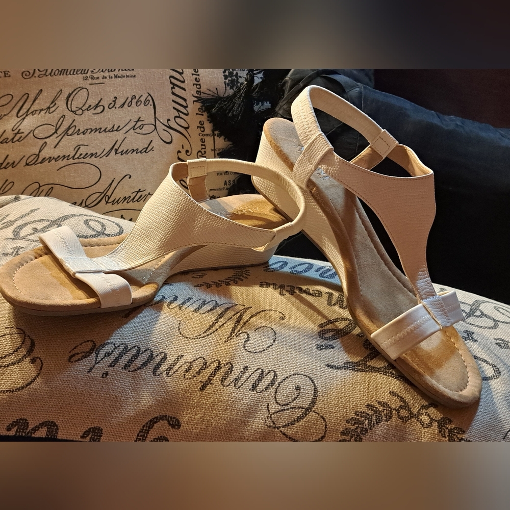 Alfani white sandals.  Size 9.5 like new.